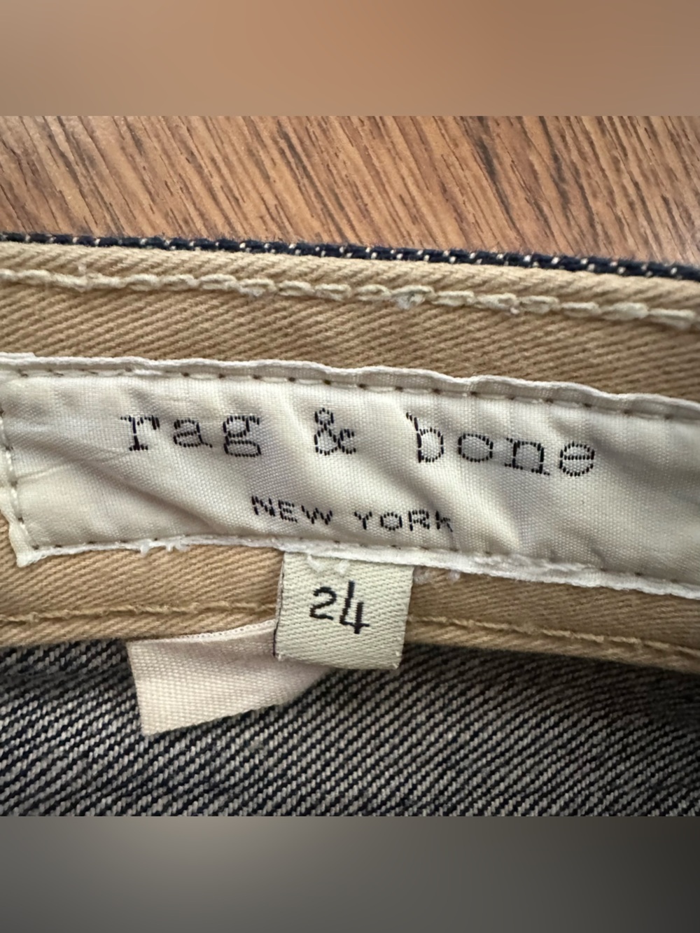 rag & bone Trompe L’oeil indigo Raw Selvedge Jeans size 24 denim blue high rise - Picture 5 of 8